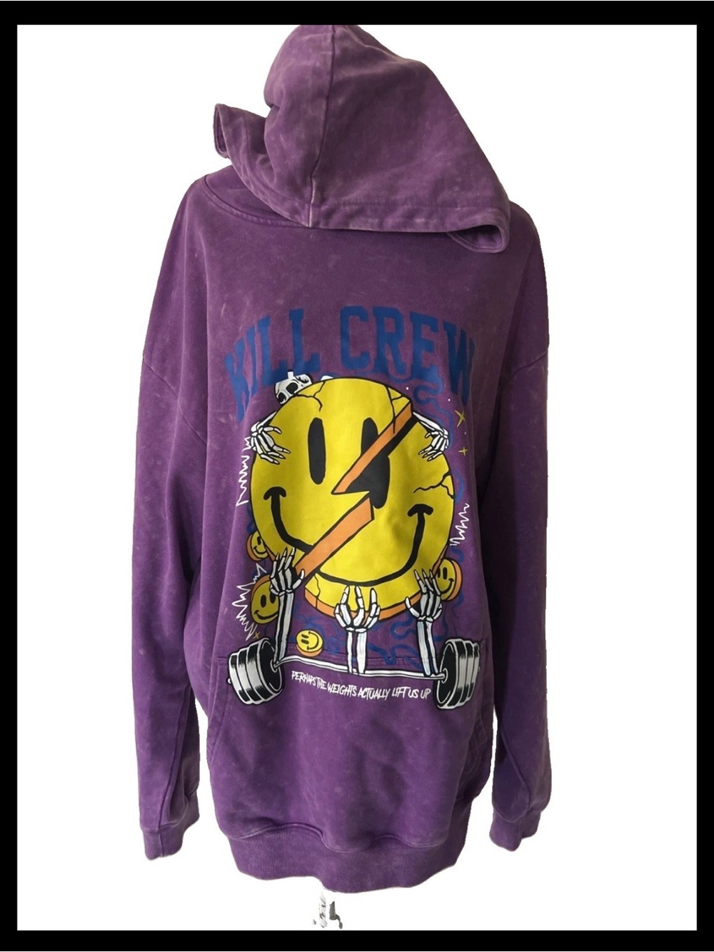 Kill Crew Hoodie Mens X-Large Purple Fighter's Club Pullover Fleece Logo